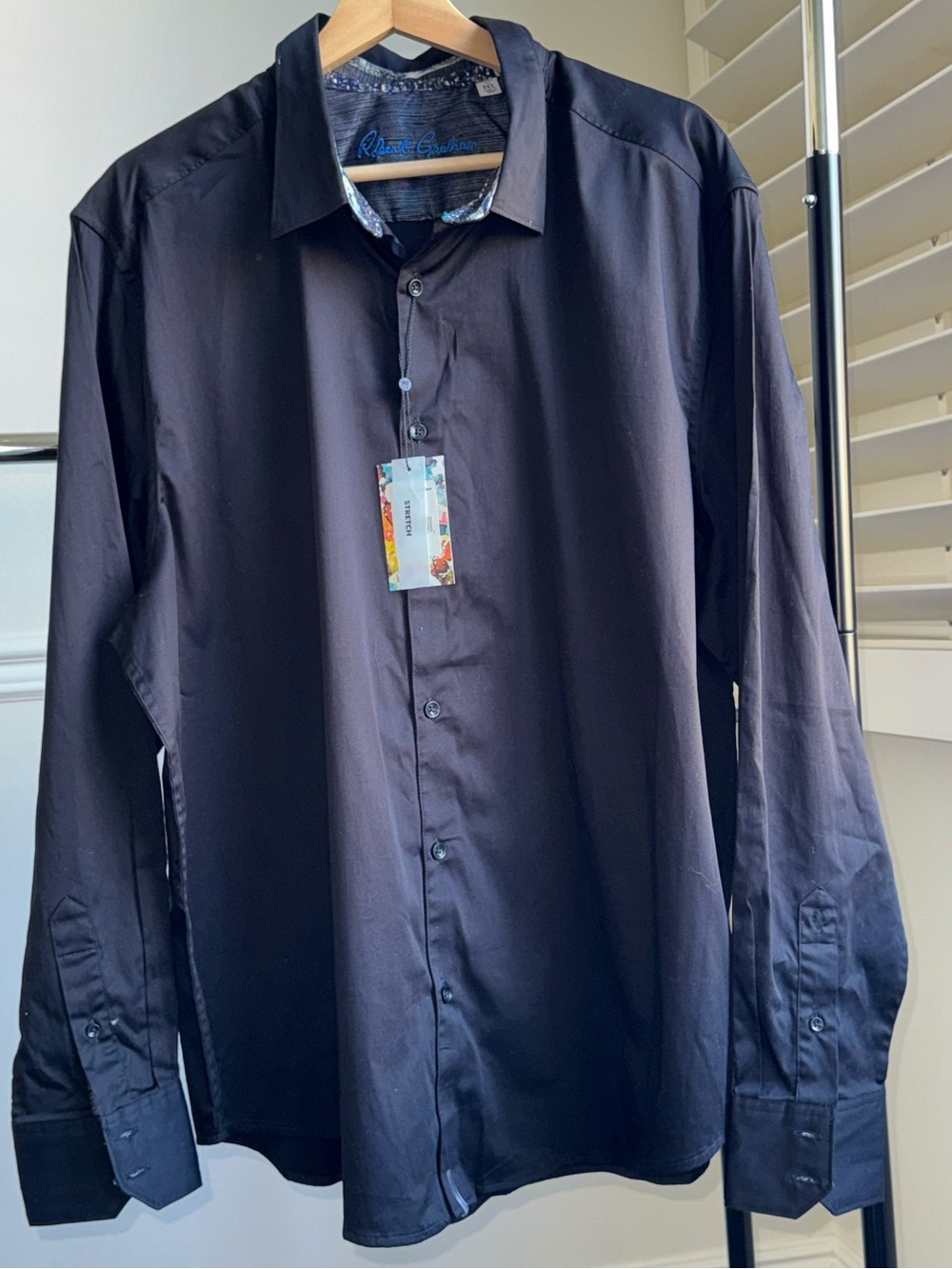 Robert‎ Graham Rutherford 2 Black Stretch Classic Fit Dress Shirt Men's 3XL NWT